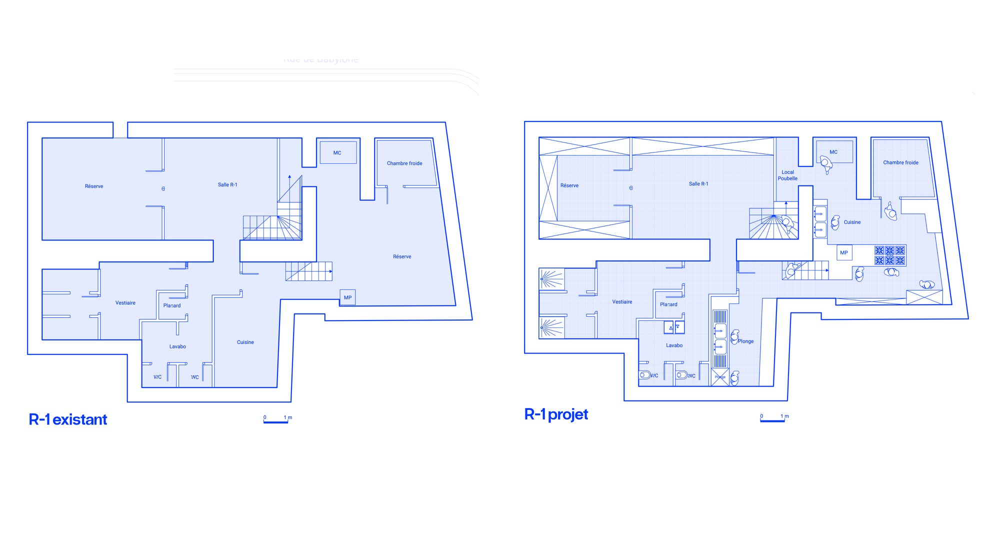 R-1 existant / R-1 projet