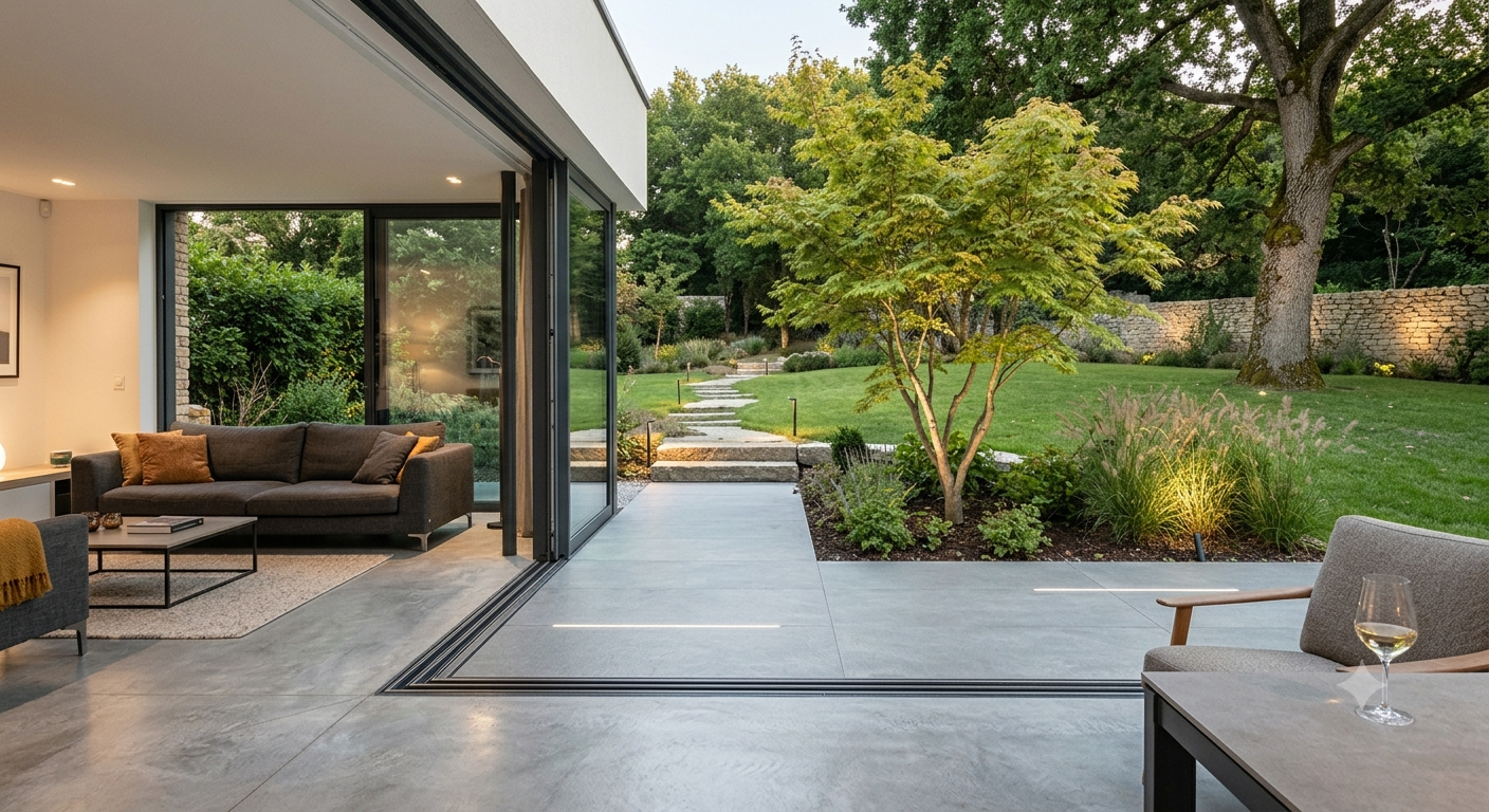 Come creare una continuità visiva tra l'interno e il giardino?