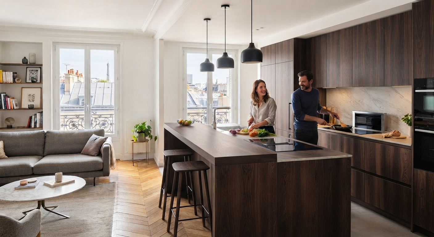 Cucina open space a Parigi: come riuscire l'allestimento ottimale