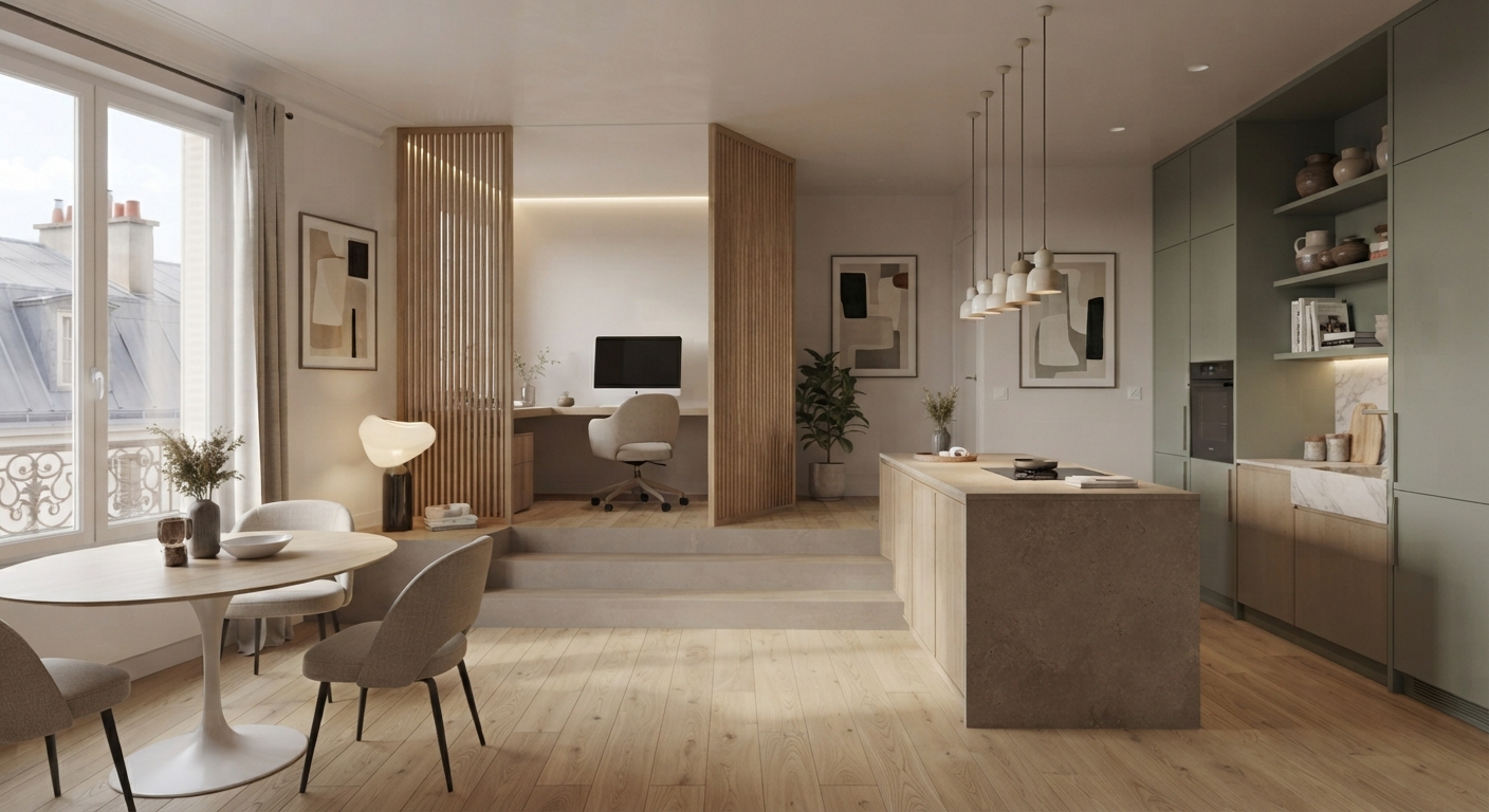 Transformation d'un 2 pièces en 3 pièces à Paris : repenser l'espace sans perdre en confort